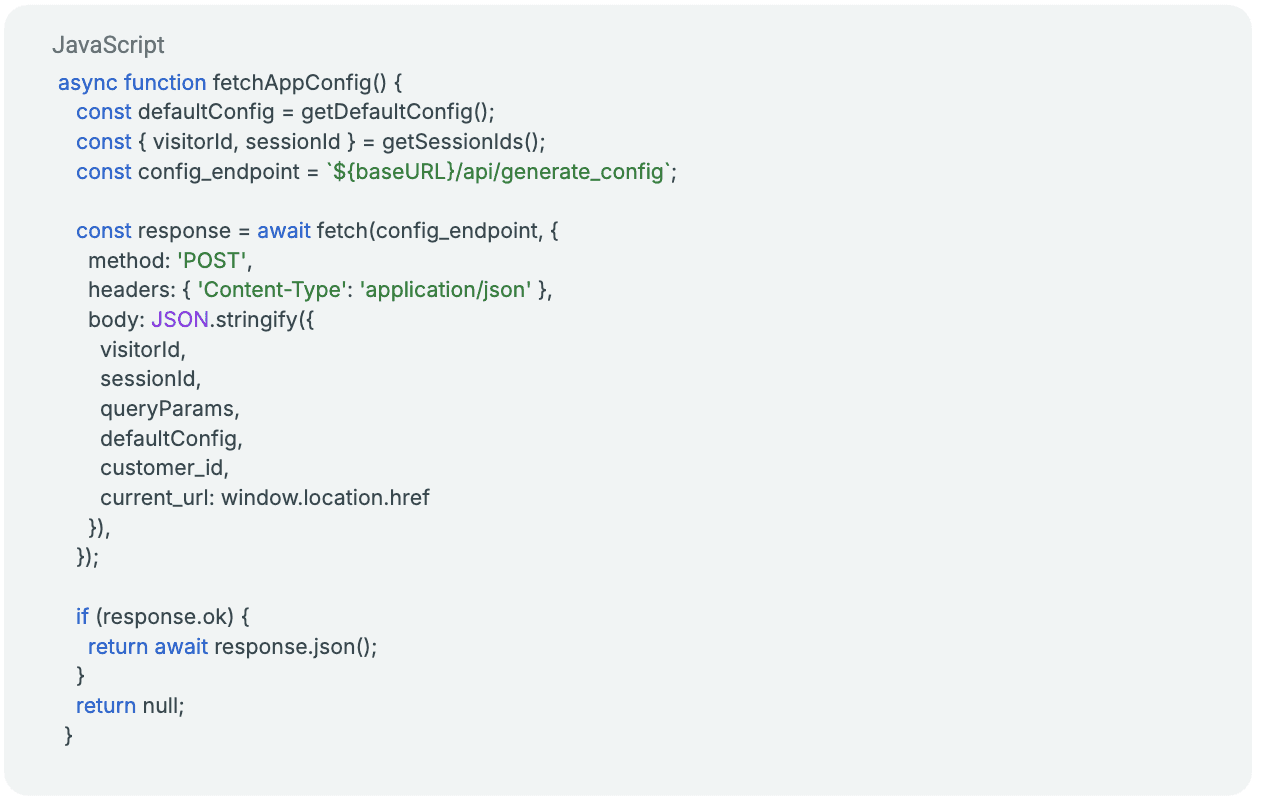 A/B test architecture diagram showing traffic sources flowing through tag.js to the Product Genius backend and LIM